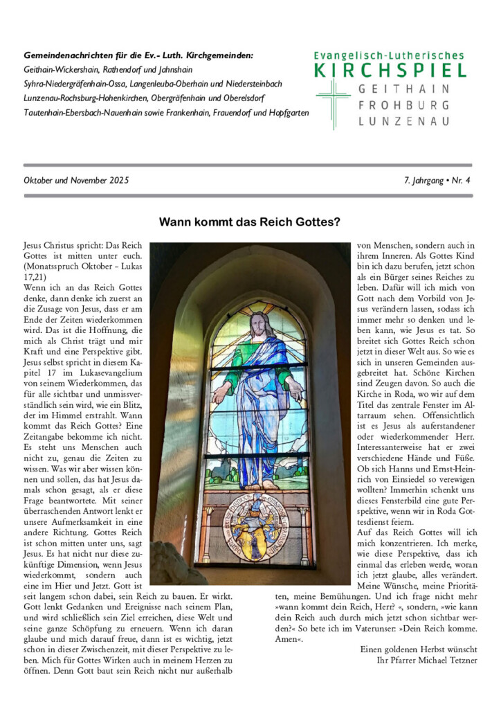 Gemeindebrief KSGFL – Oktober–November 2025 – Titelseite