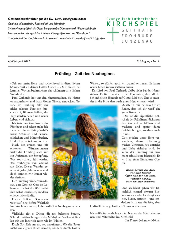 Gemeindebrief KSGFL – April–Juni 2026 – Titelseite