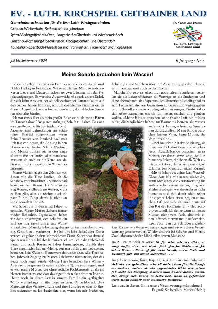 Gemeindebrief KSGL – September 2024 – Titelseite